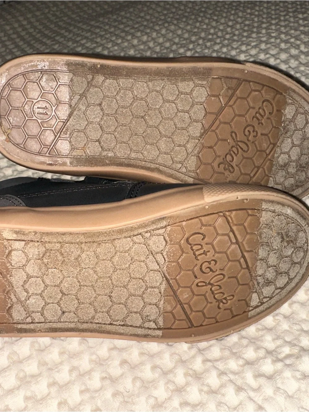 NWOT Kids Black High-Top Sneakers with Tan Sole size 11